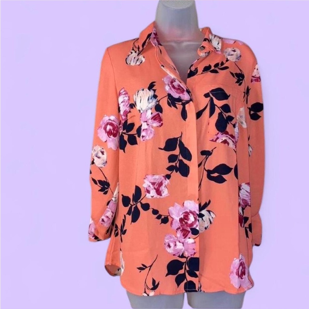 Apt.9 button down floral Top M - Picture 1 of 11